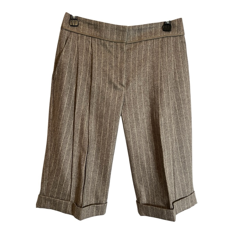 Gunex Wool Pinstripe Bermuda Shorts Size 6